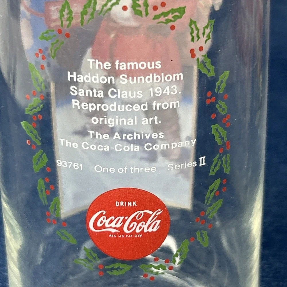 VTG Coca-Cola Haddon Sundblom Santa Claus Glasses Full Set Series II 93761